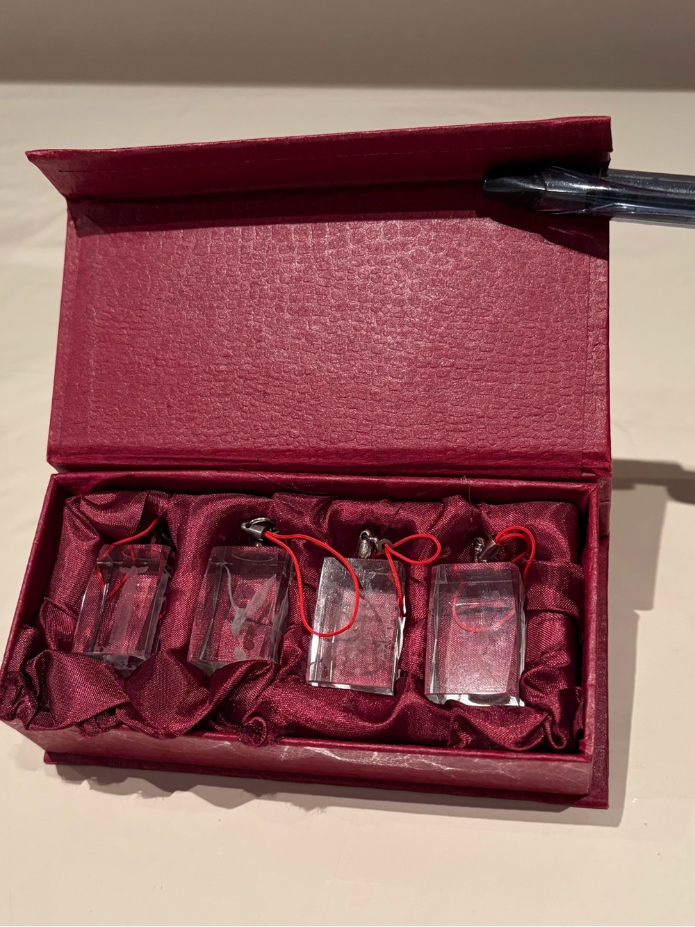 Clear Crystal Charm Set 4 pcs